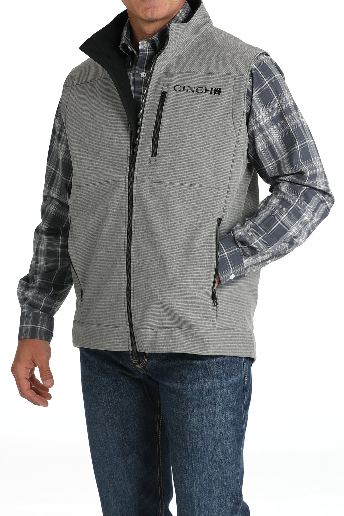 CINCH Men's Gray Bonded Vest