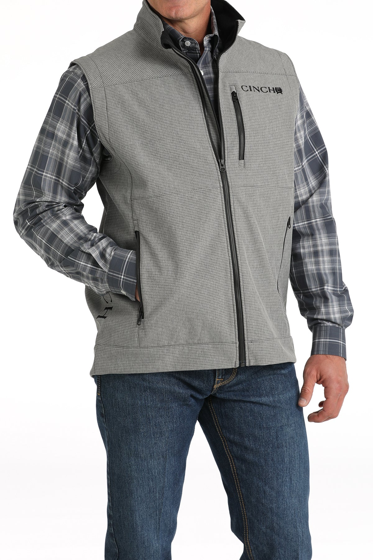 CINCH Men's Gray Bonded Vest