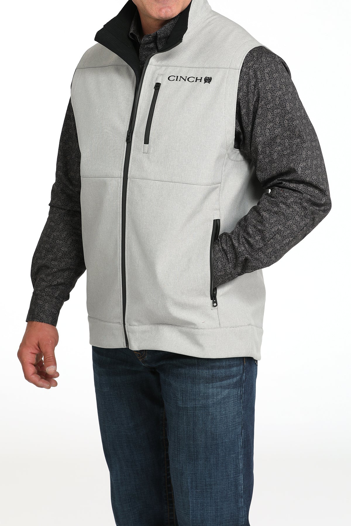 CINCH Men's Grey Bonded Vest