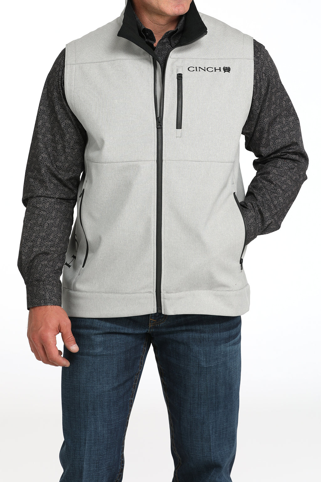 CINCH Men's Grey Bonded Vest
