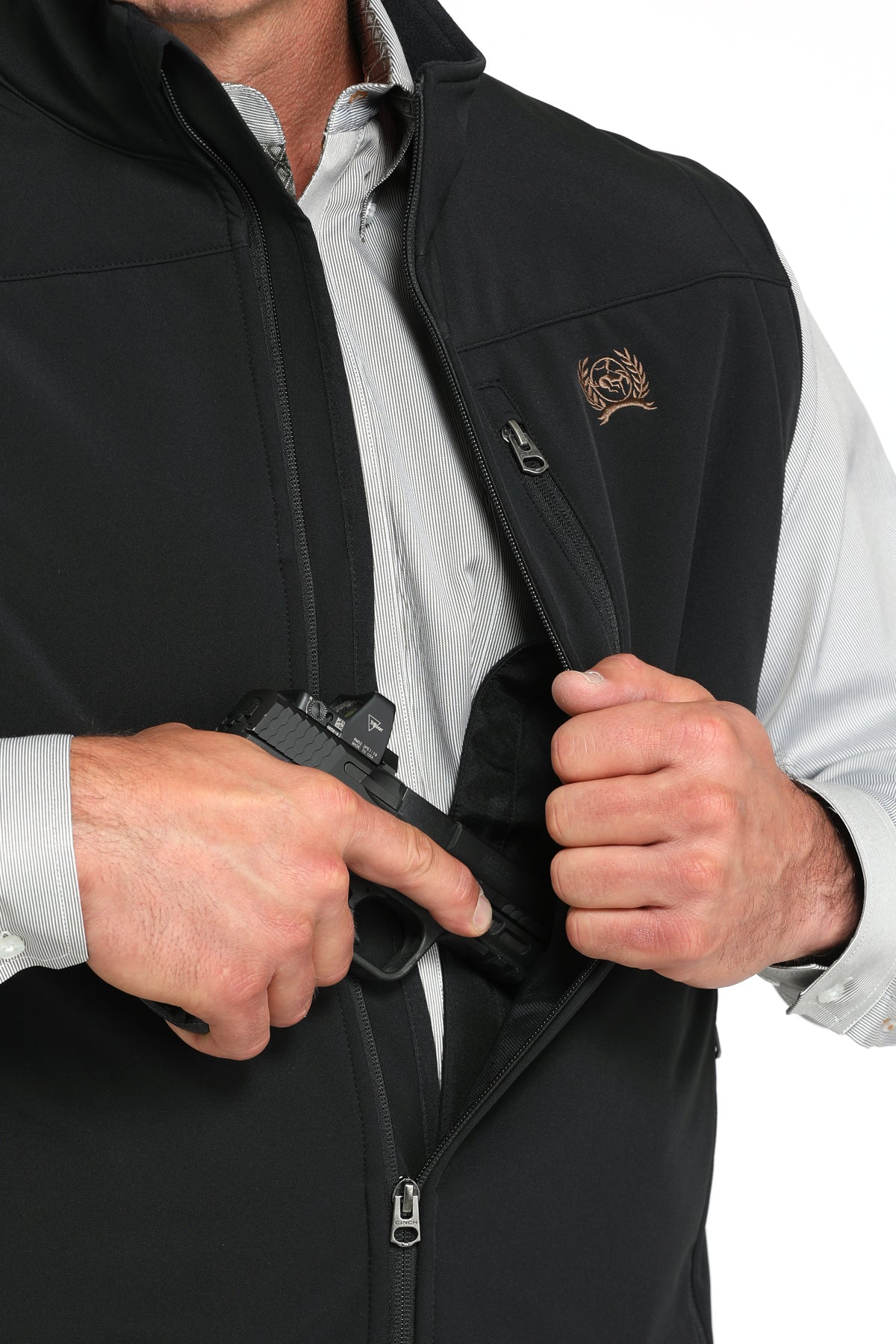 CINCH Men's Black Concealed Carry Bonded Vest