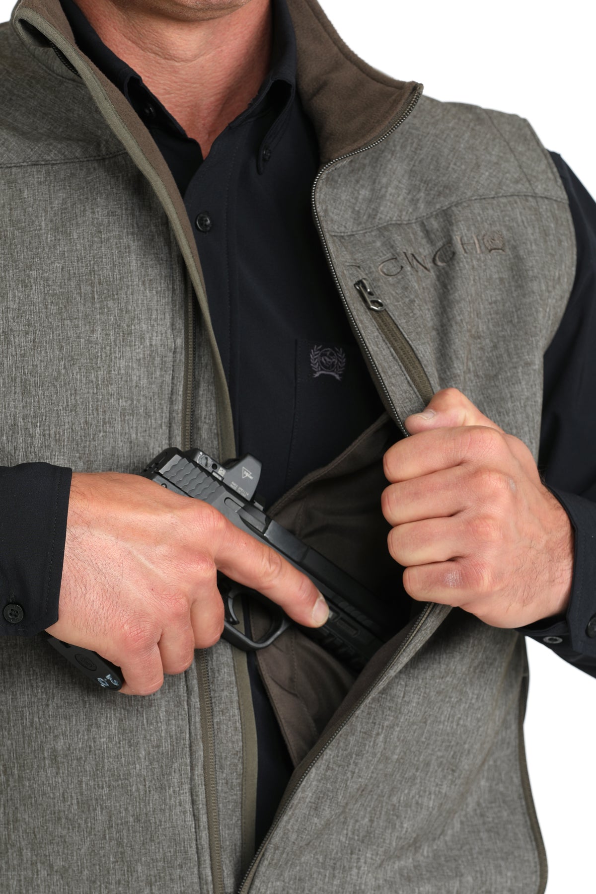 CINCH Men's Olive Concealed Carry Bonded Vest