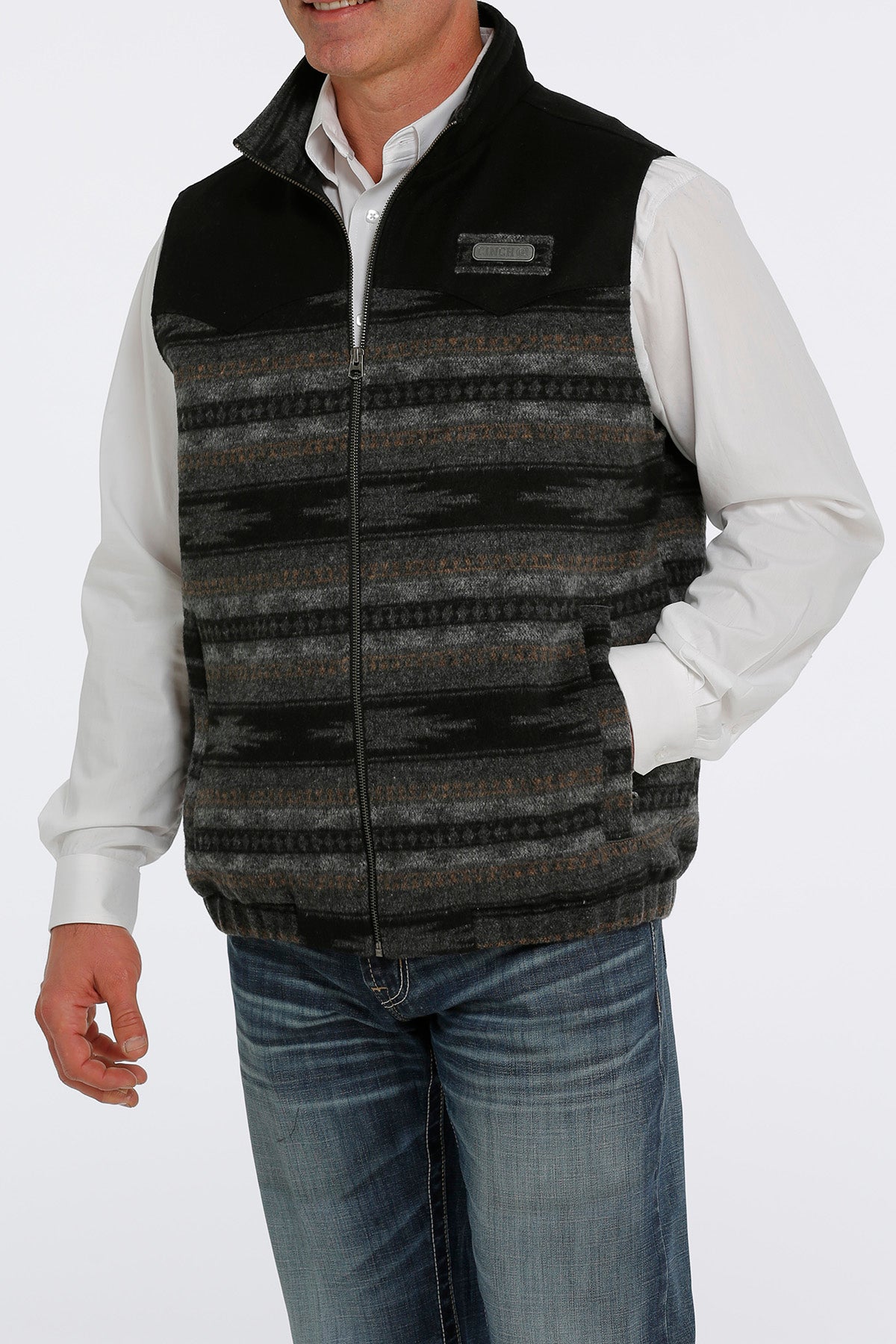 CINCH Men's Black Concealed Carry Wooly Vest