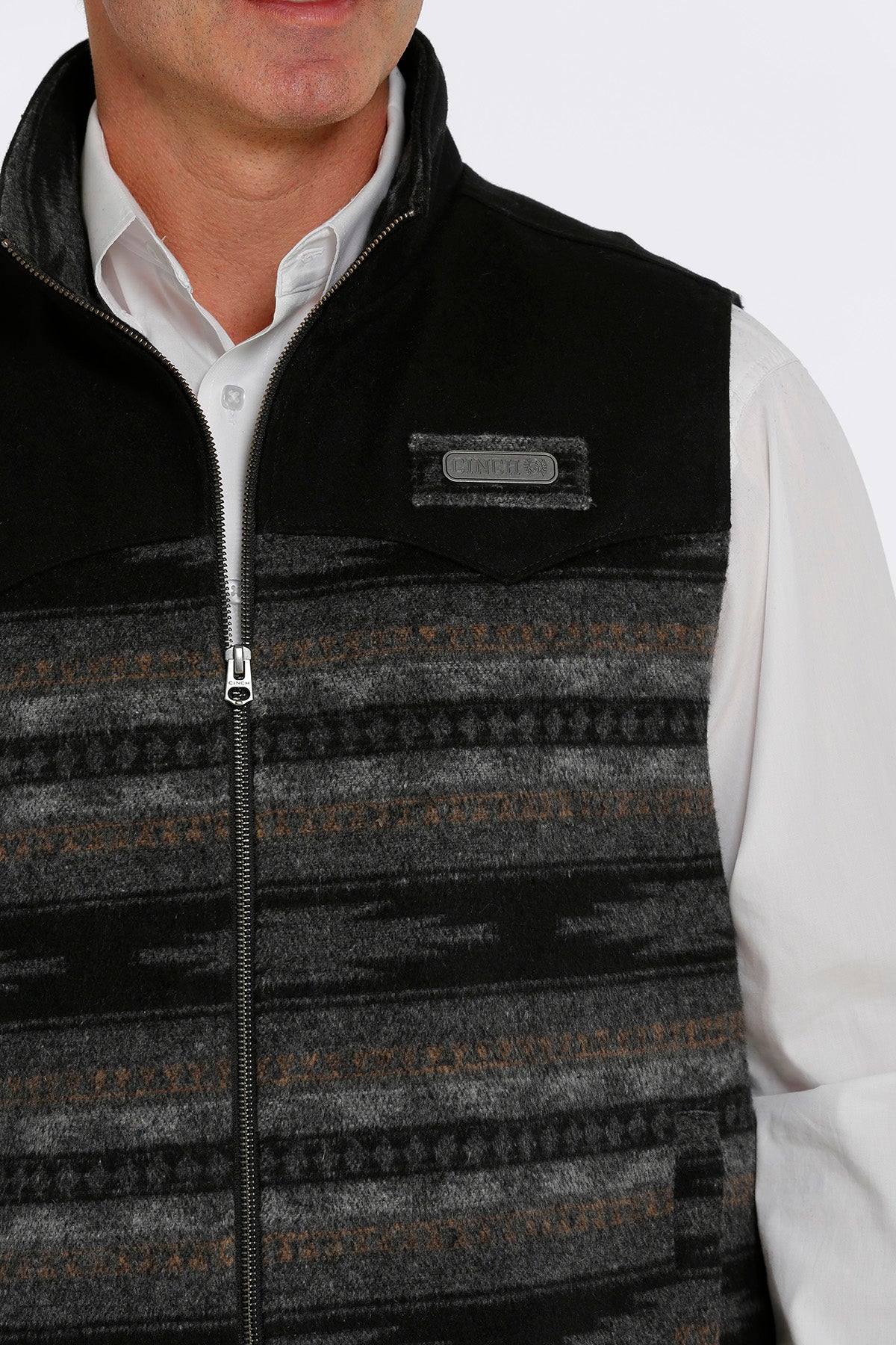 CINCH Men's Black Concealed Carry Wooly Vest