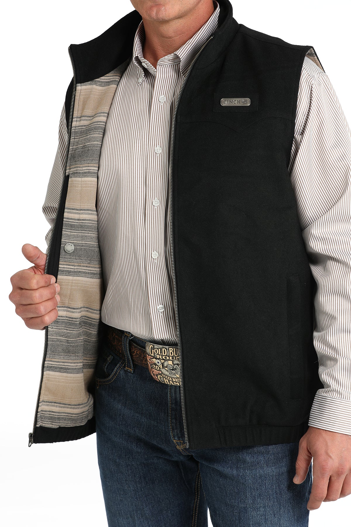 CINCH Men's Black Concealed Carry Wooly Vest