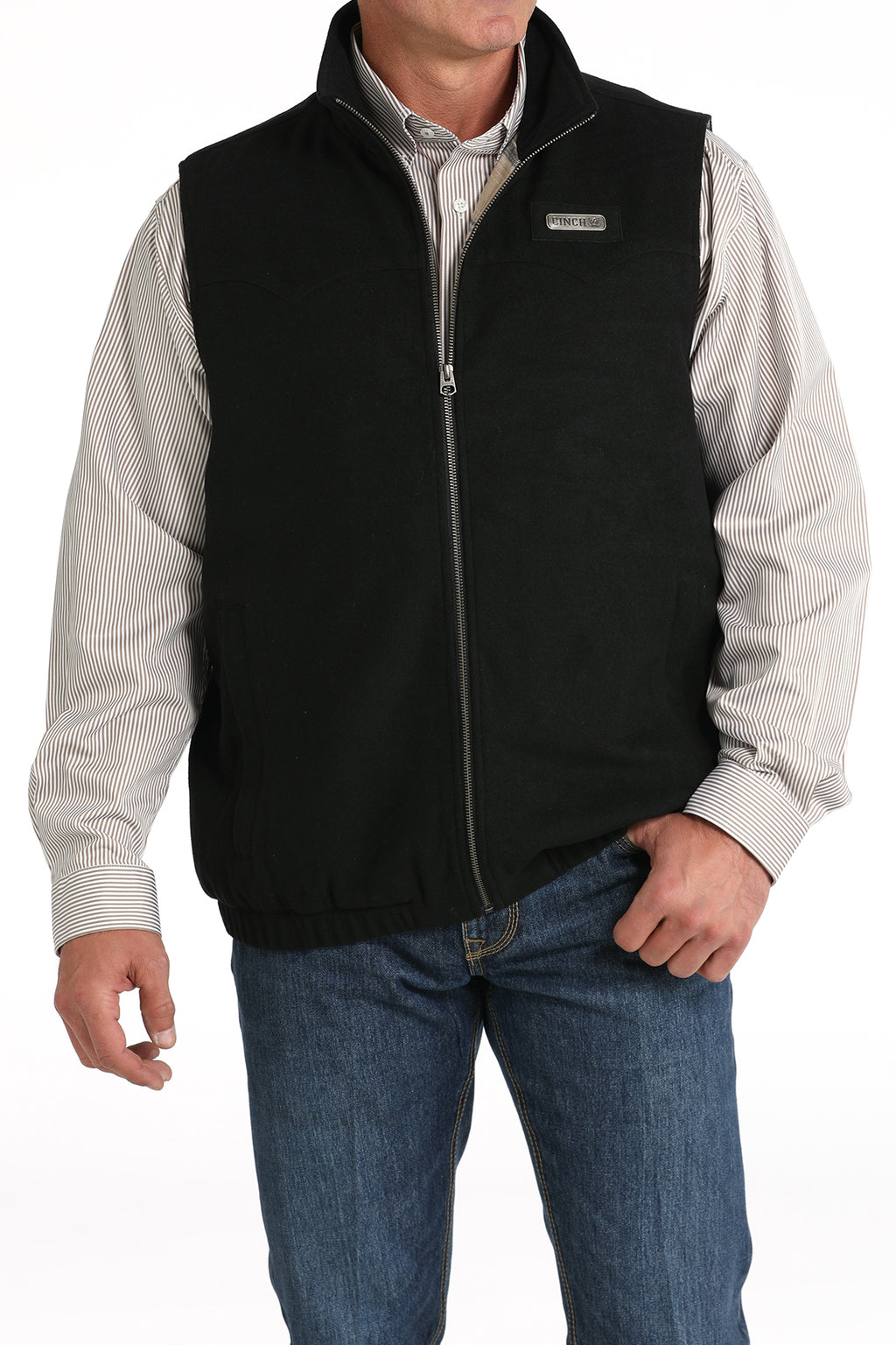 CINCH Men's Black Concealed Carry Wooly Vest