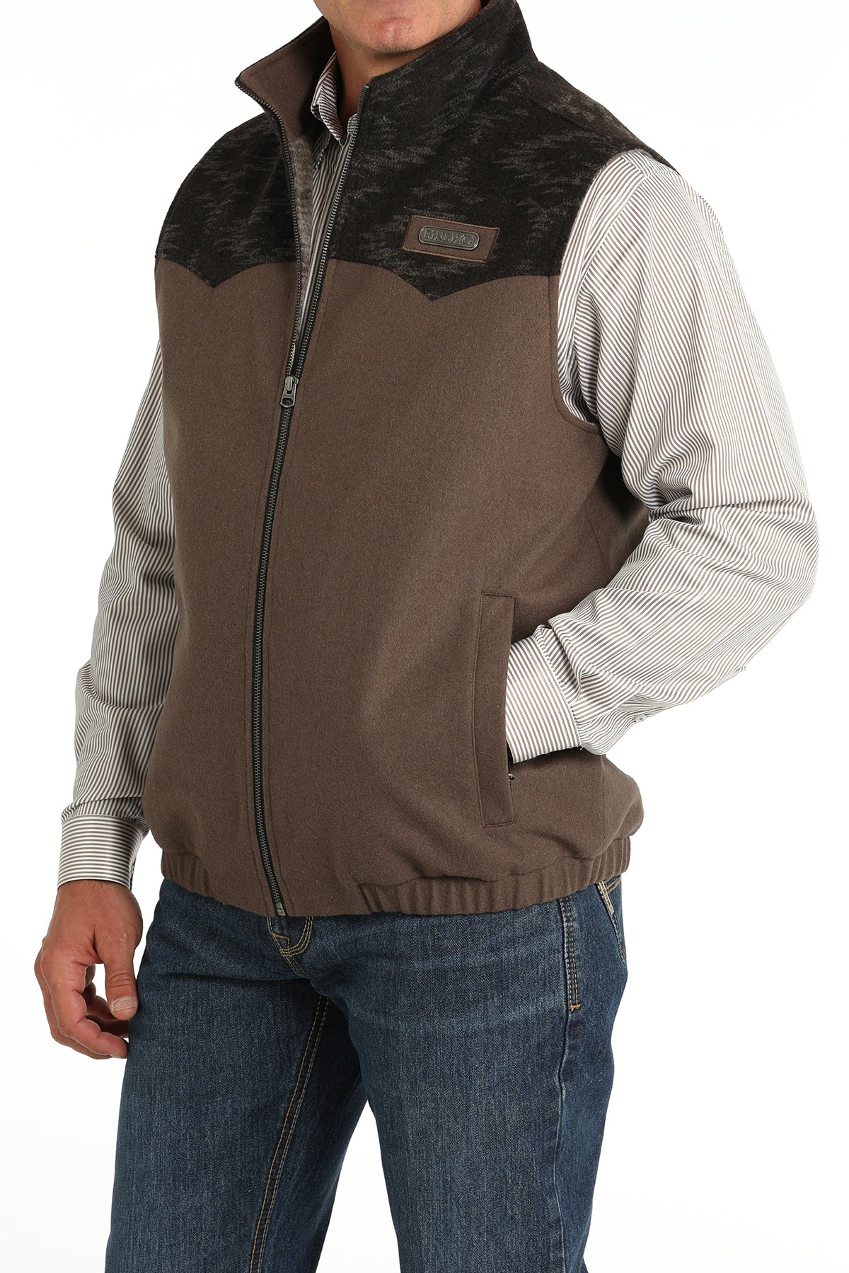 CINCH Men's Brown Concealed Carry Wooly Vest