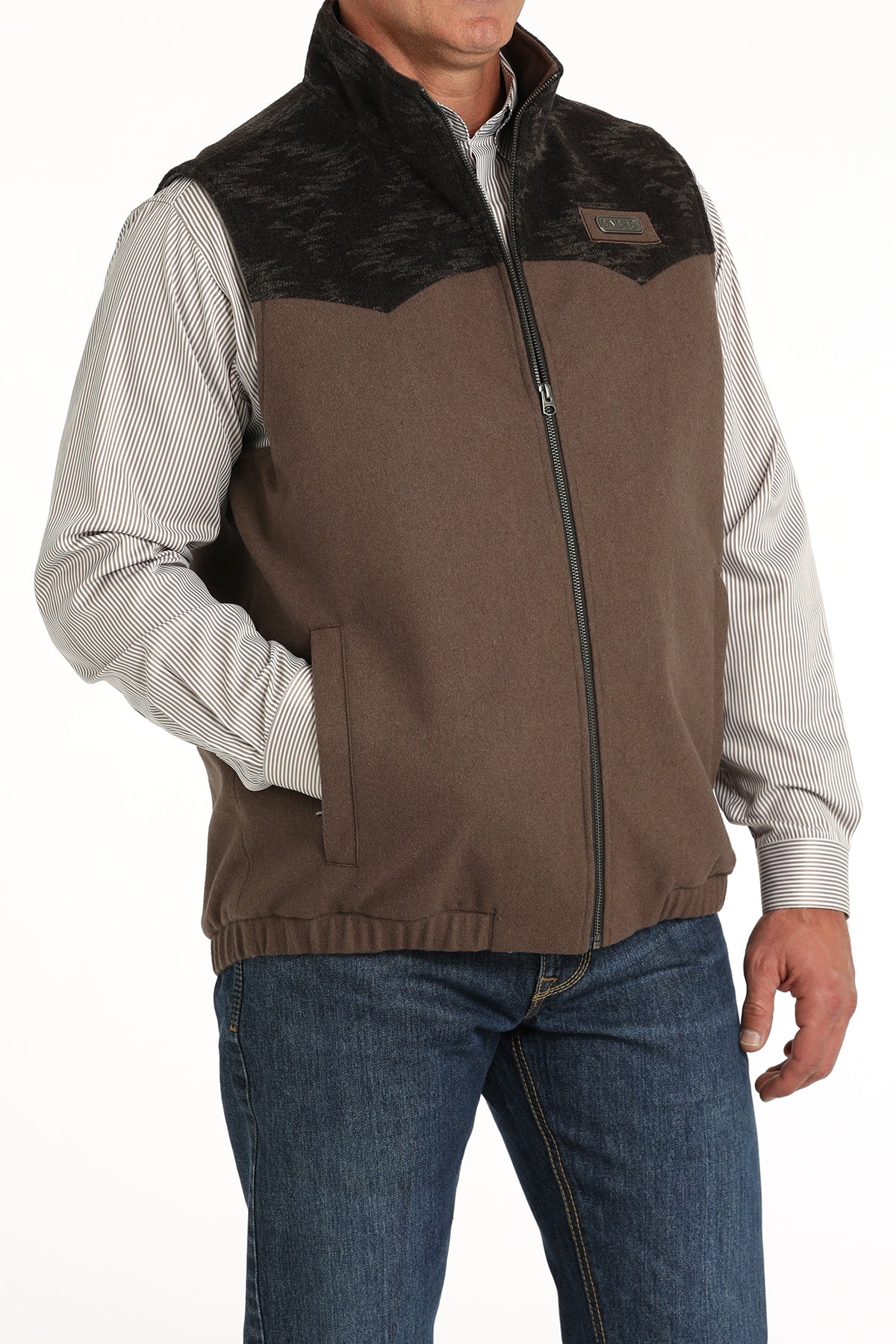 CINCH Men's Brown Concealed Carry Wooly Vest