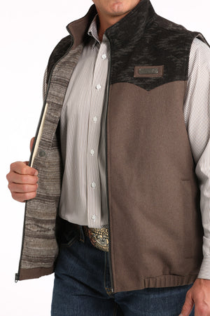 CINCH Men's Brown Concealed Carry Wooly Vest