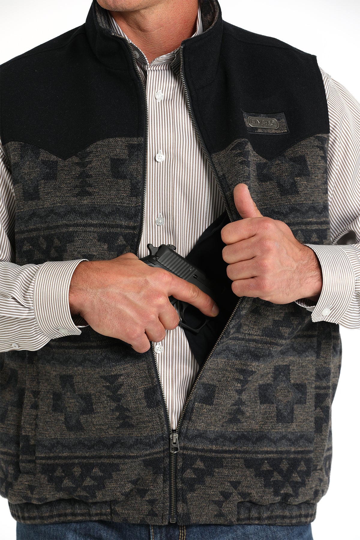 CINCH Men's Navy Concealed Carry Wooly Vest