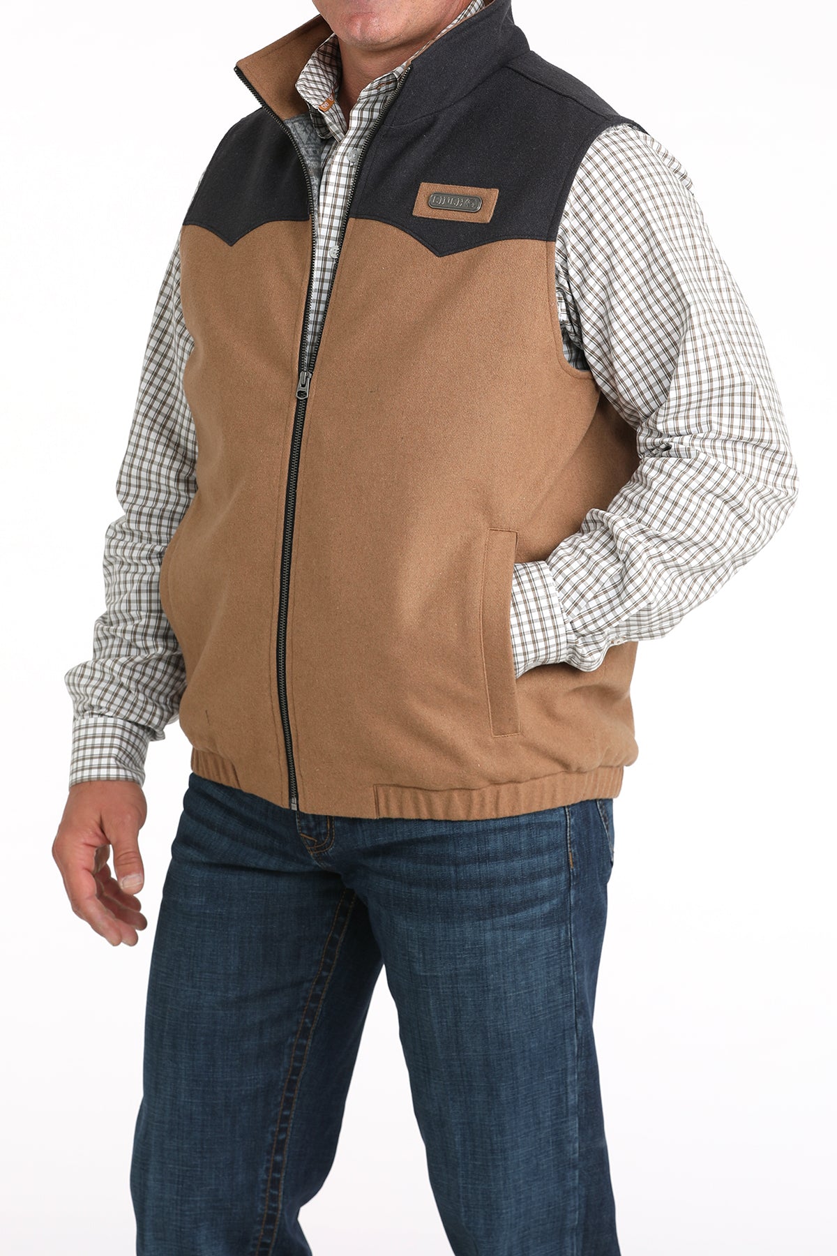 CINCH Men's Brown Concealed Carry Wooly Vest