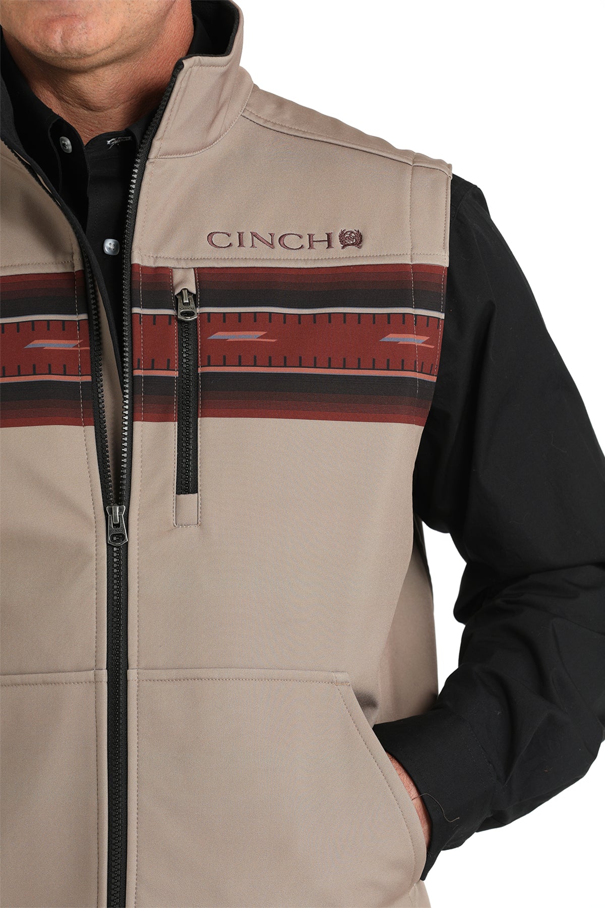 CINCH Men's Khaki Bonded Vest