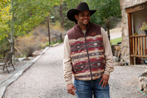 CINCH Men's Burgundy Reversible Quilted Vest