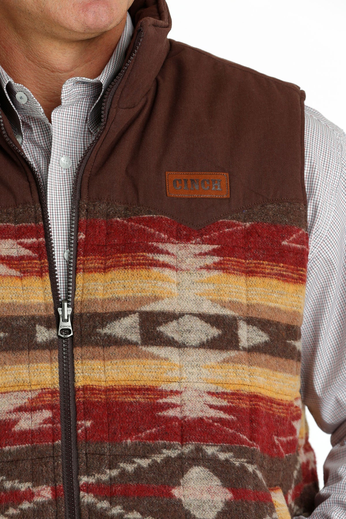 CINCH Men's Burgundy Reversible Quilted Vest