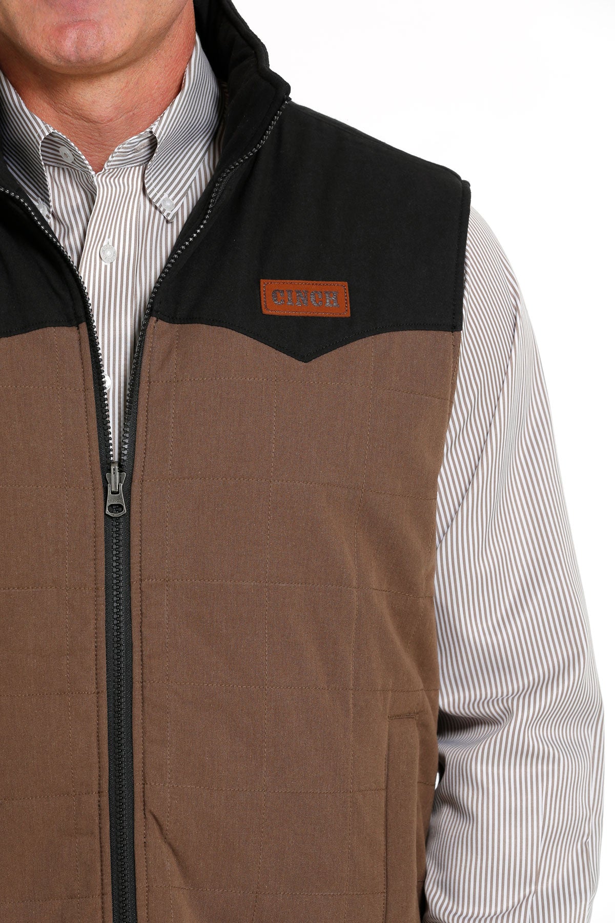 CINCH Men's Brown Reversible Quilted Vest