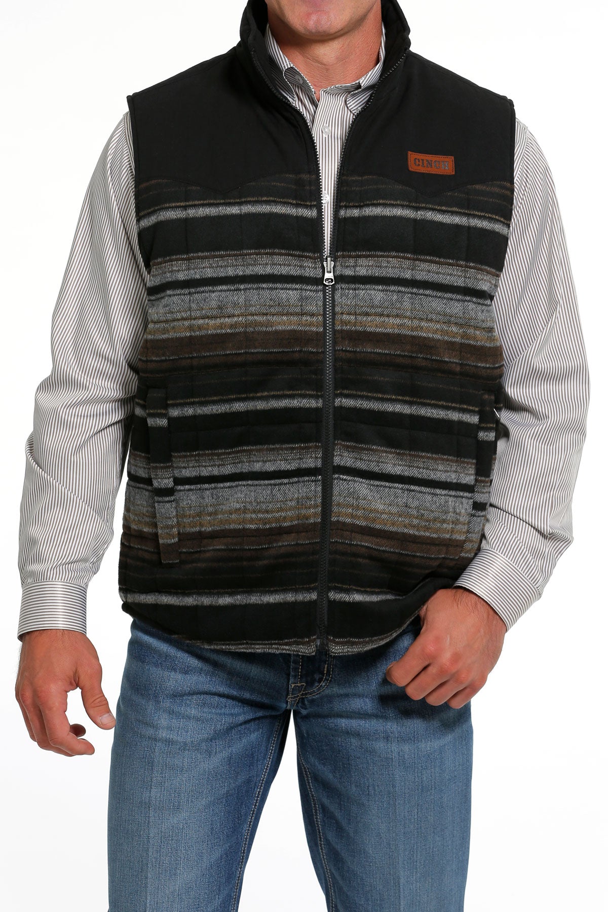 CINCH Men's Brown Reversible Quilted Vest