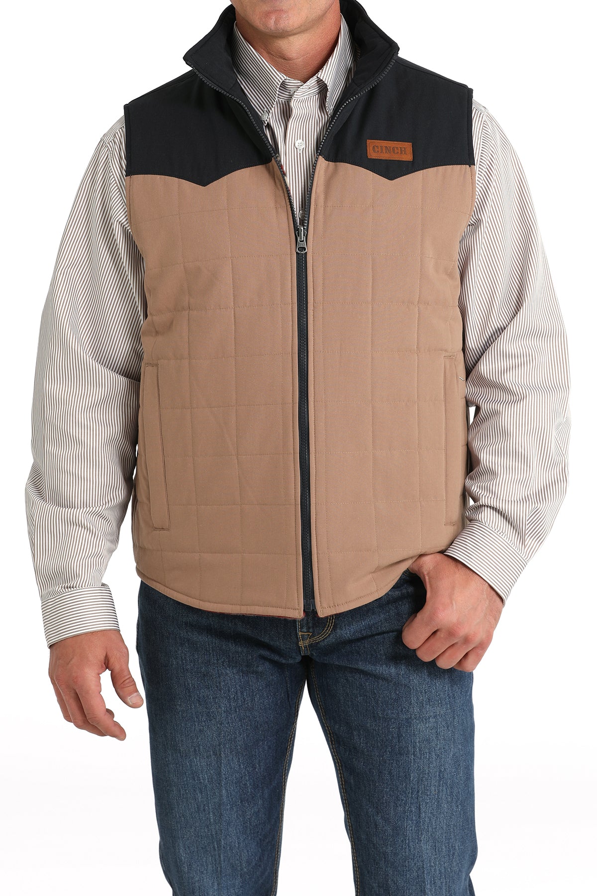 CINCH Men's Khaki Reversible Vest