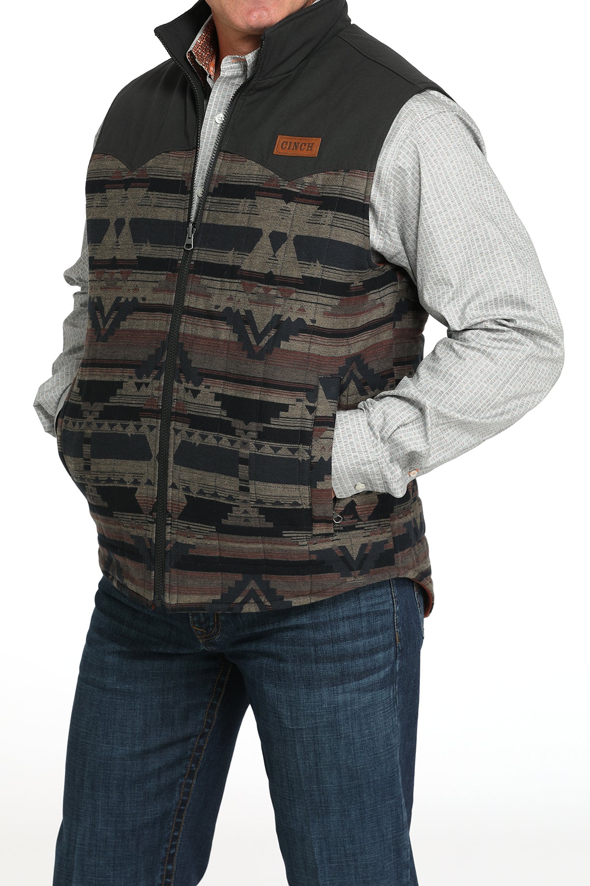 CINCH Men's Brown Reversible Vest