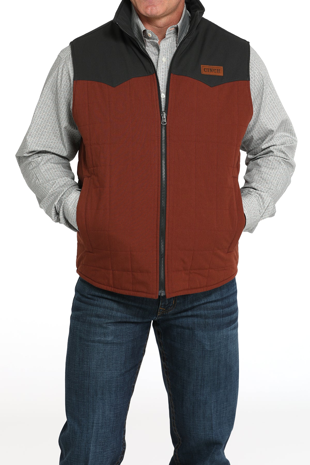 CINCH Men's Brown Reversible Vest