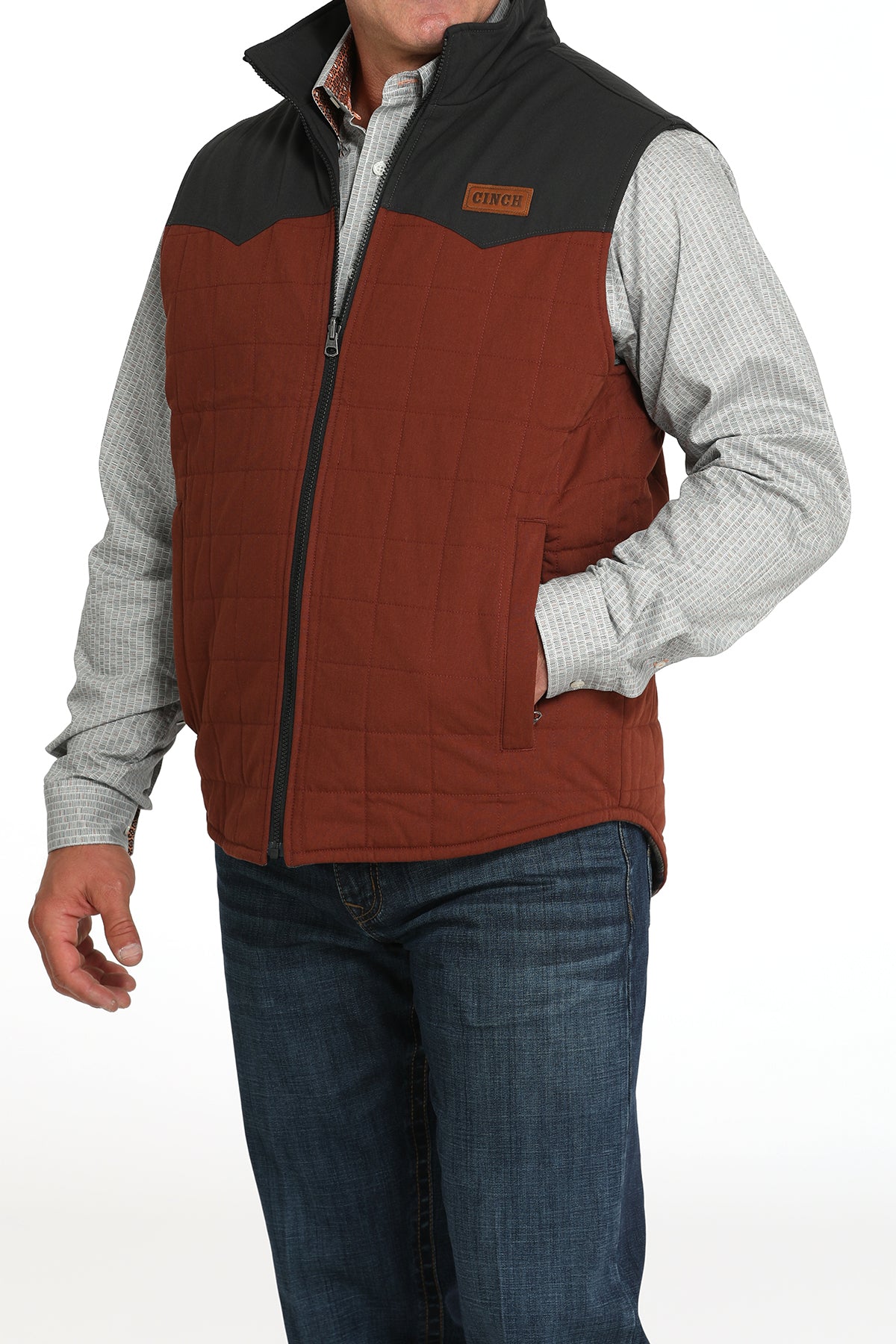 CINCH Men's Brown Reversible Vest