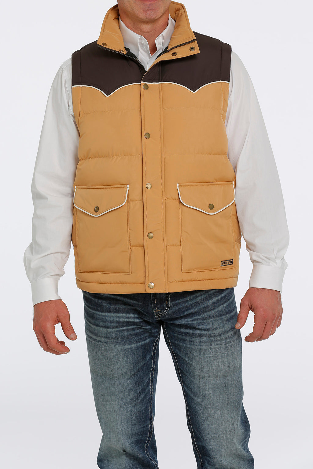 CINCH Men's Gold Quilted Vest
