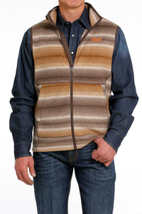 CINCH Men's Brown Polar Fleece Vest