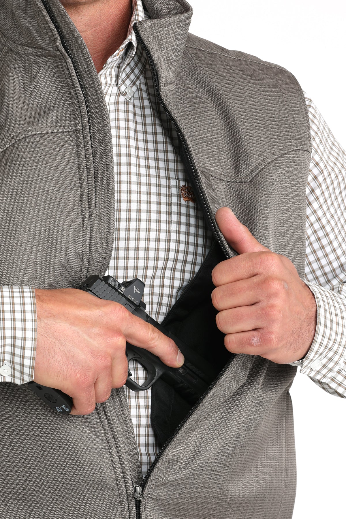 CINCH Men's Brown Concealed Carry Bonded Vest