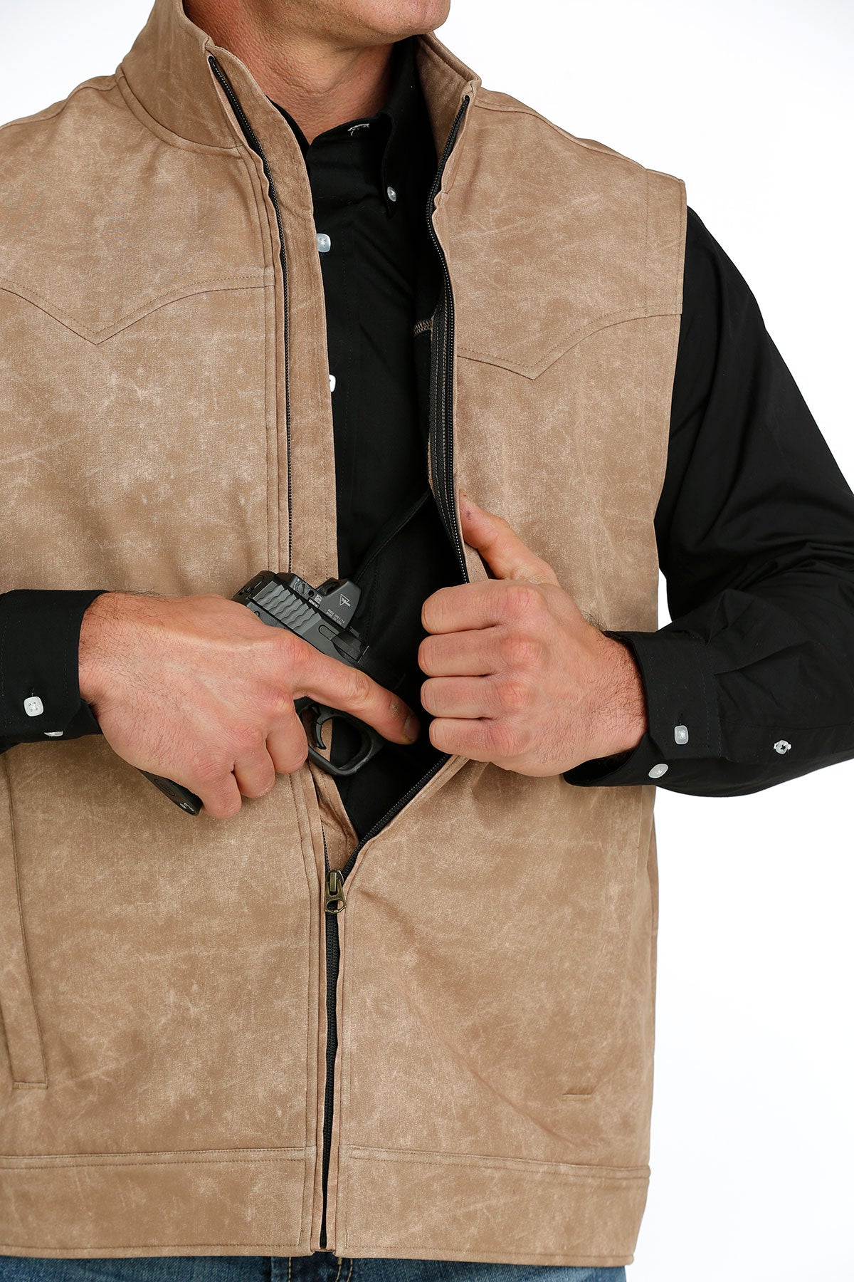 CINCH Men's Tan Concealed Carry Bonded Vest (Plus)