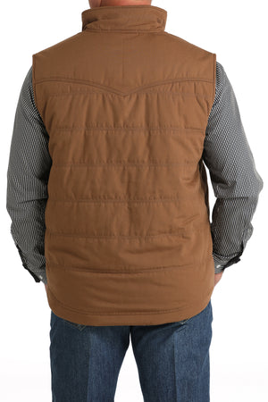 CINCH Men's Brown Wax Coated Quilted Vest