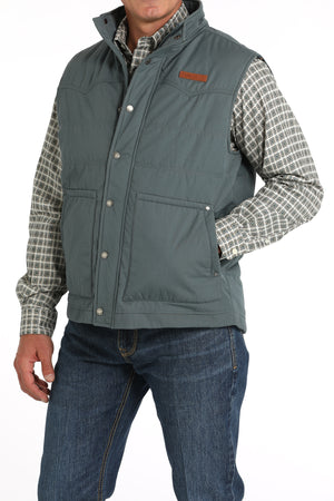 CINCH Men's Blue Wax Coated Quilted Vest