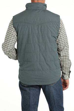 CINCH Men's Blue Wax Coated Quilted Vest