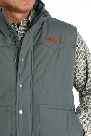 CINCH Men's Blue Wax Coated Quilted Vest