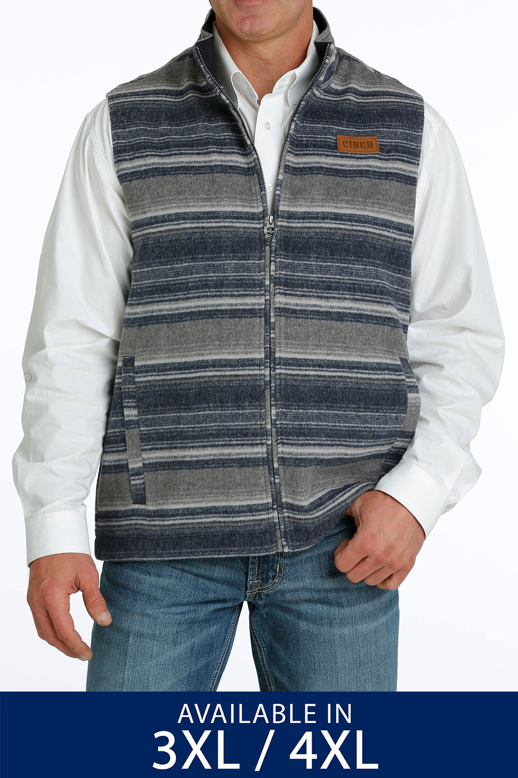 CINCH Men's Navy Wooly Vest (Plus)