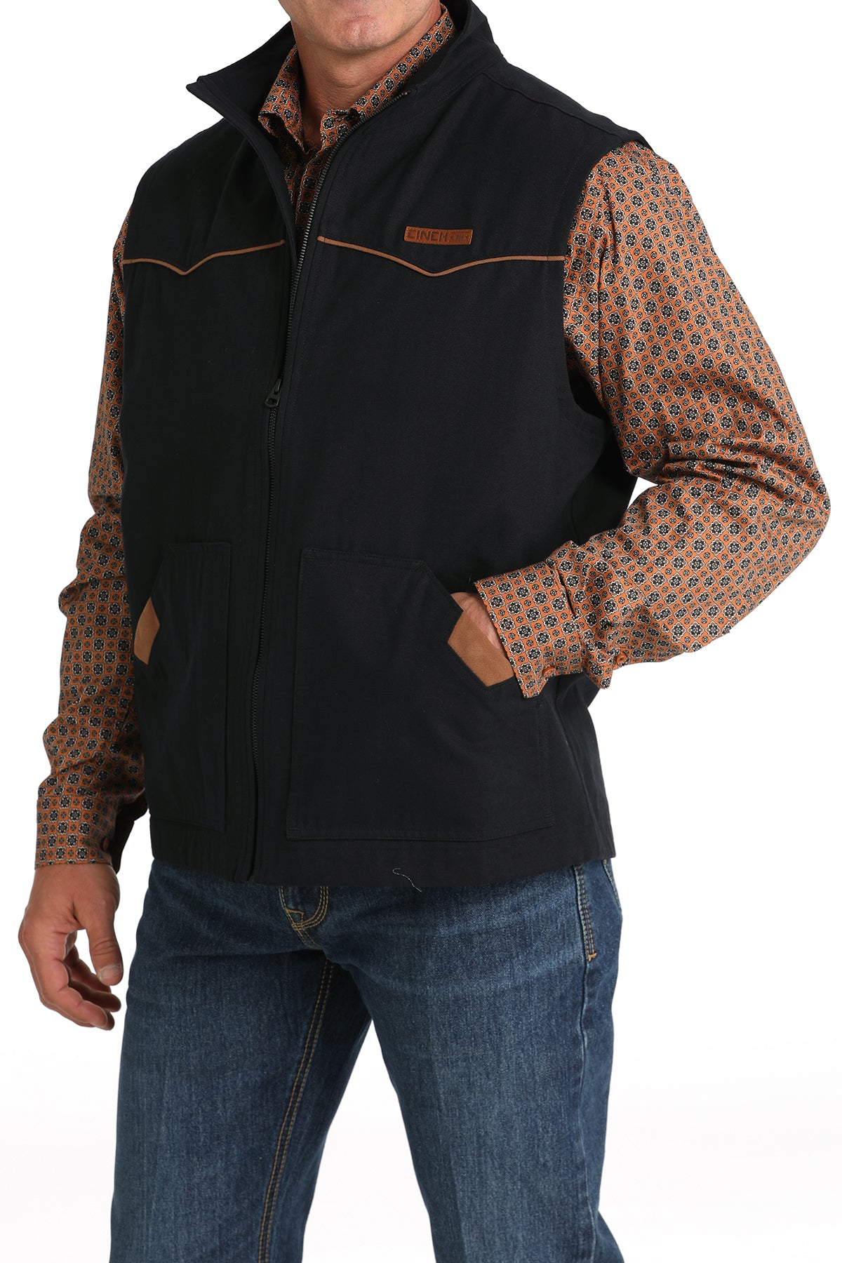 CINCH Men's Black Canvas Vest