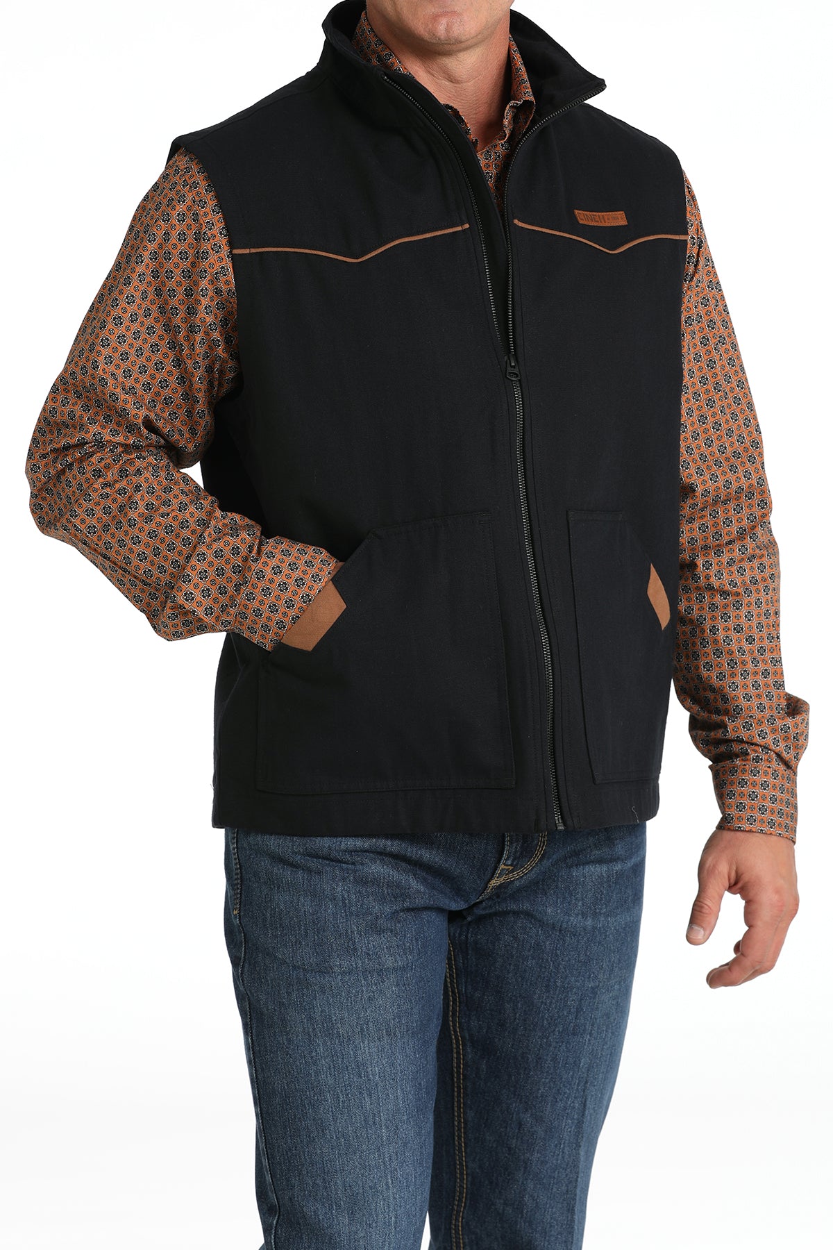 CINCH Men's Black Canvas Vest