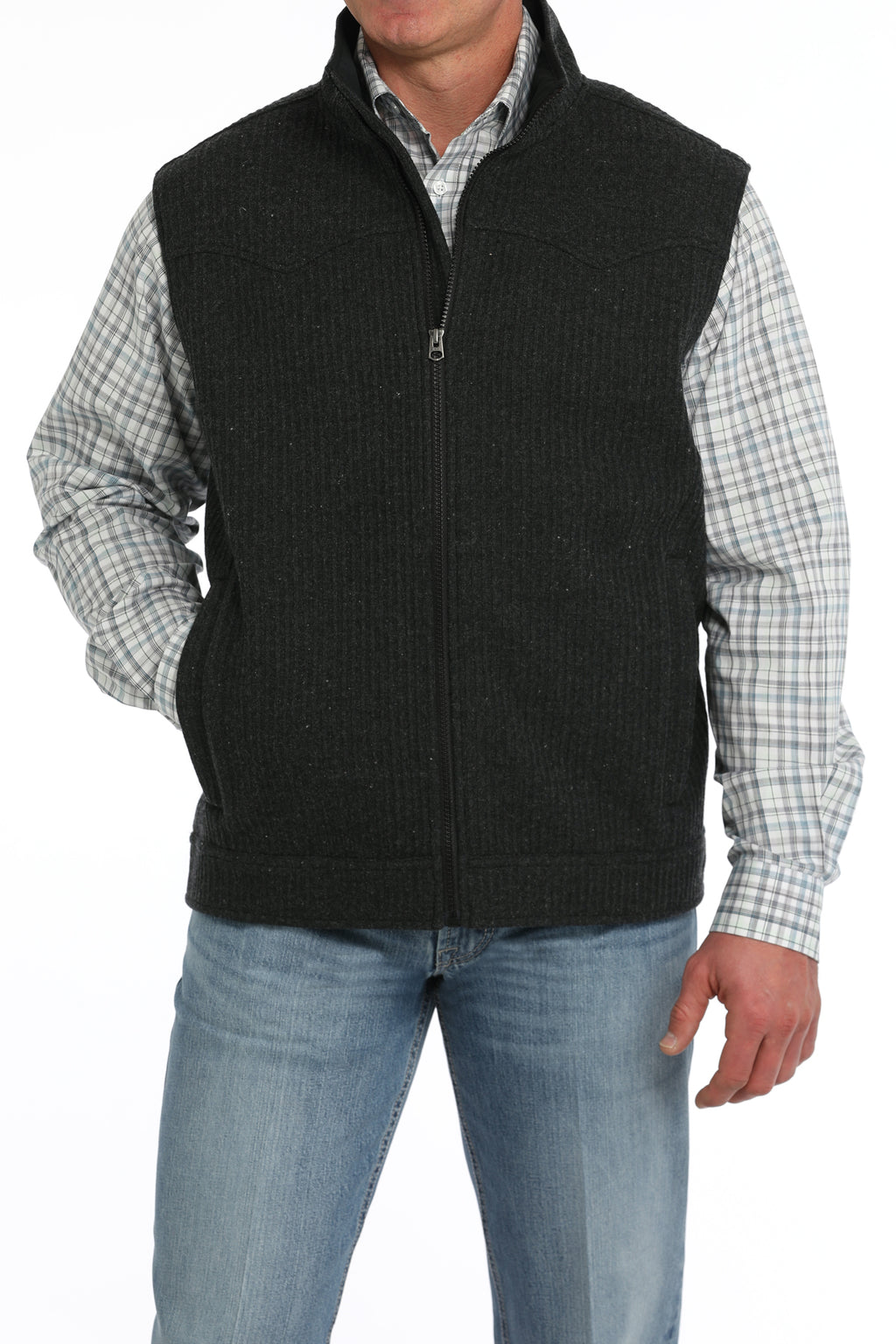 CINCH Men's Black Bonded Wooly Vest