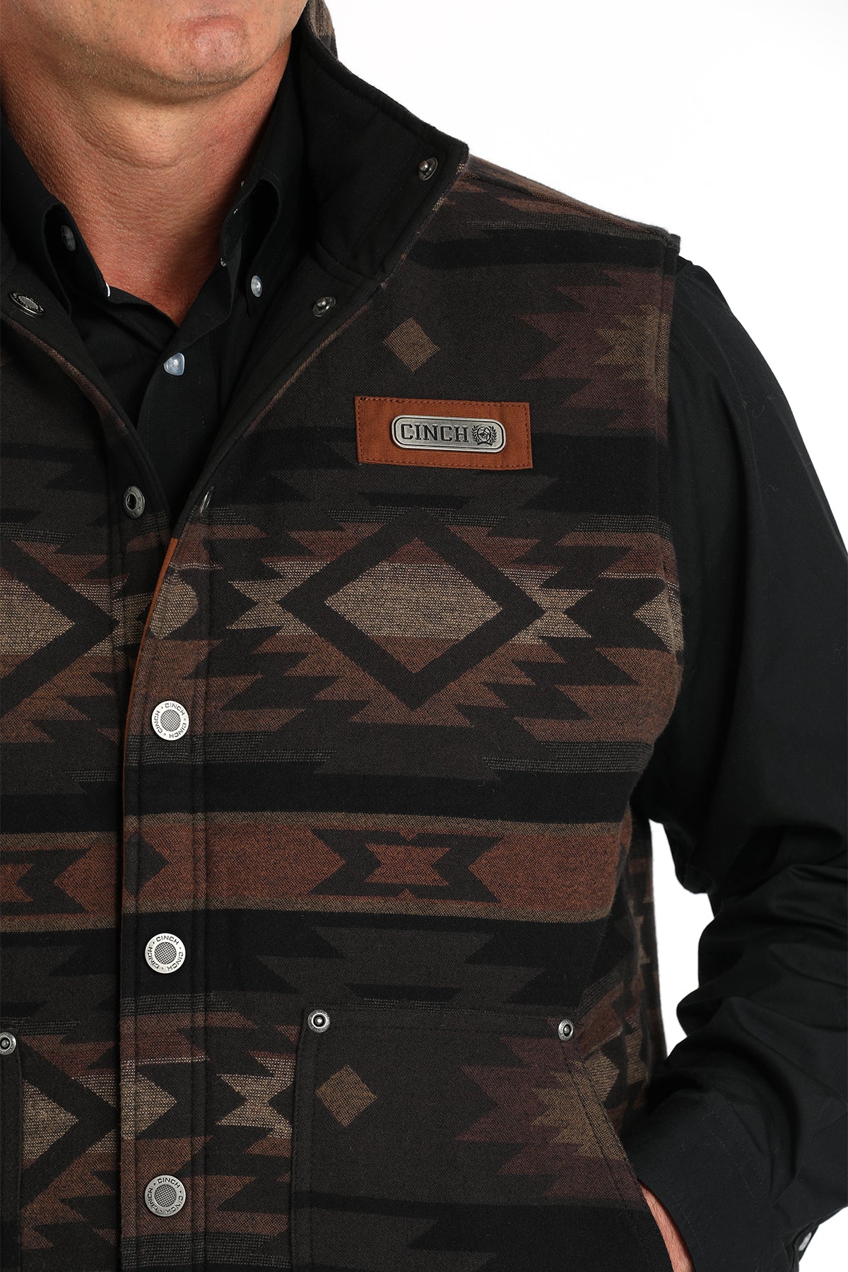 CINCH Men's Brown Reversible Vest