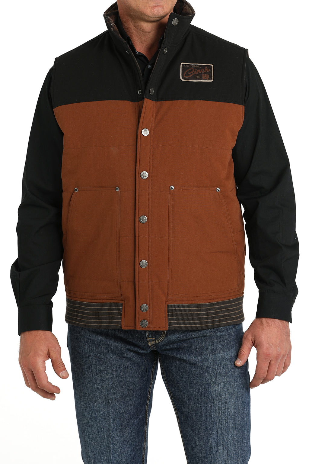 CINCH Men's Brown Reversible Quilted Vest