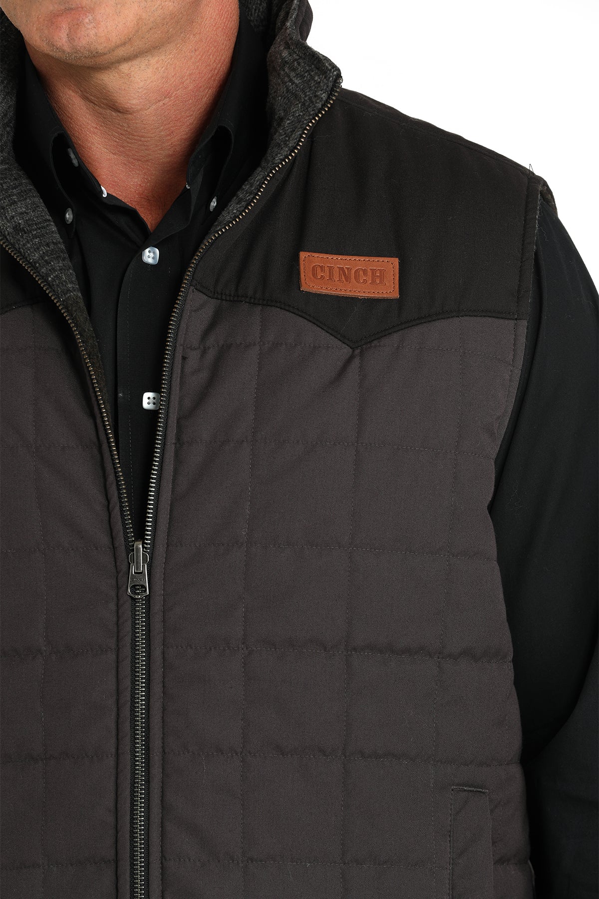 CINCH Men's Charcoal Reversible Quilted Vest