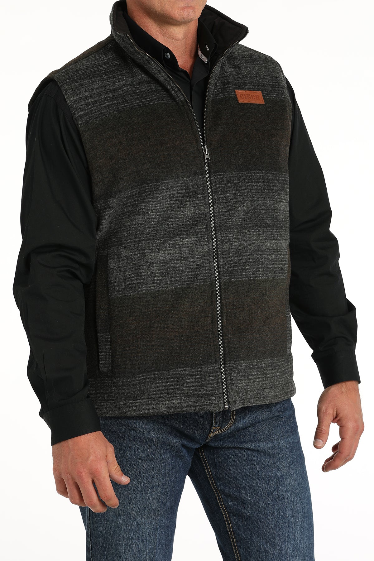 CINCH Men's Charcoal Reversible Quilted Vest