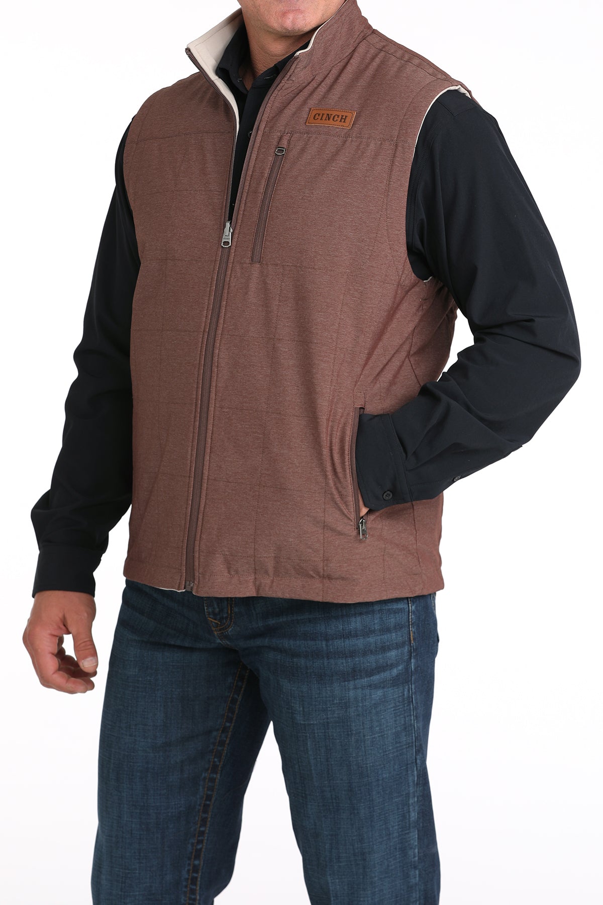 CINCH Men's Burgundy Reversible Vest