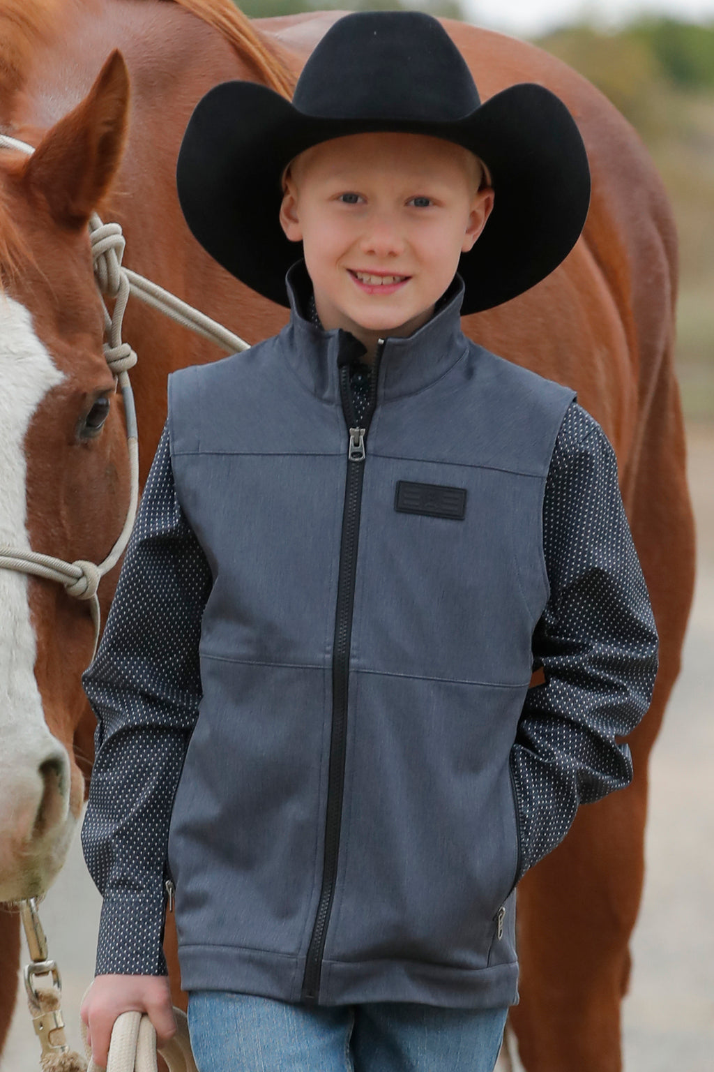 CINCH Boy's Navy Bonded Vest