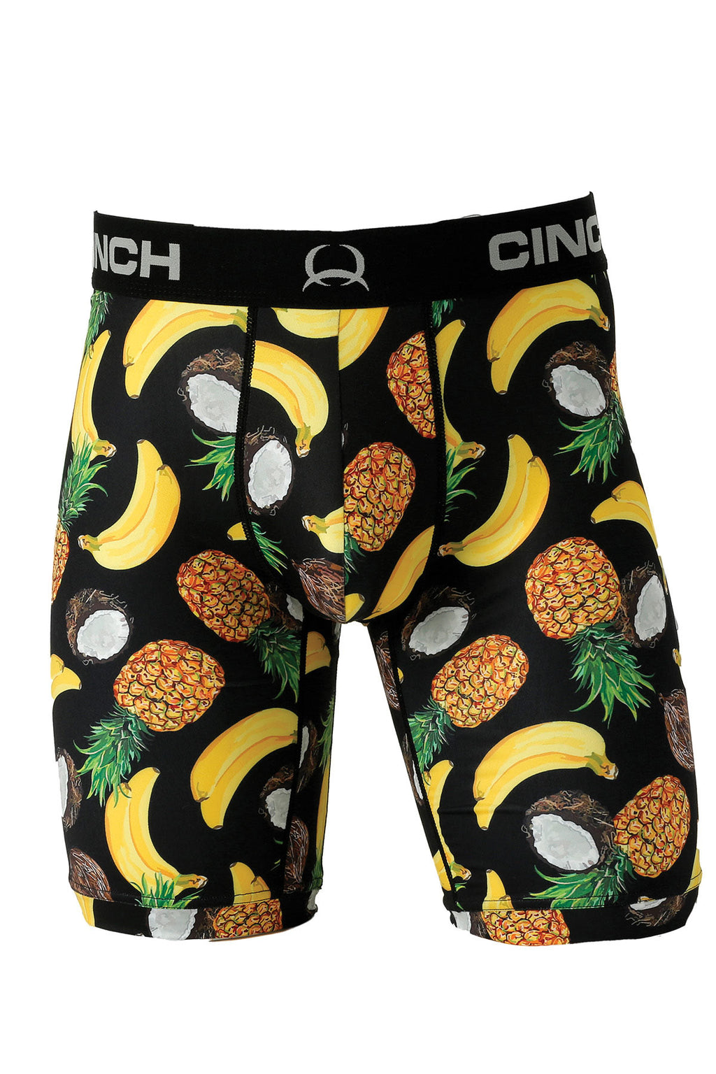 CINCH Men's 9" Black Pineapple Boxer Briefs