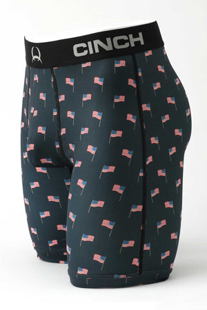 CINCH Men's 9" Blue Flag Boxer Briefs