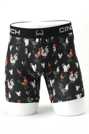 CINCH Men's 6" Black Rooster Boxer Brief