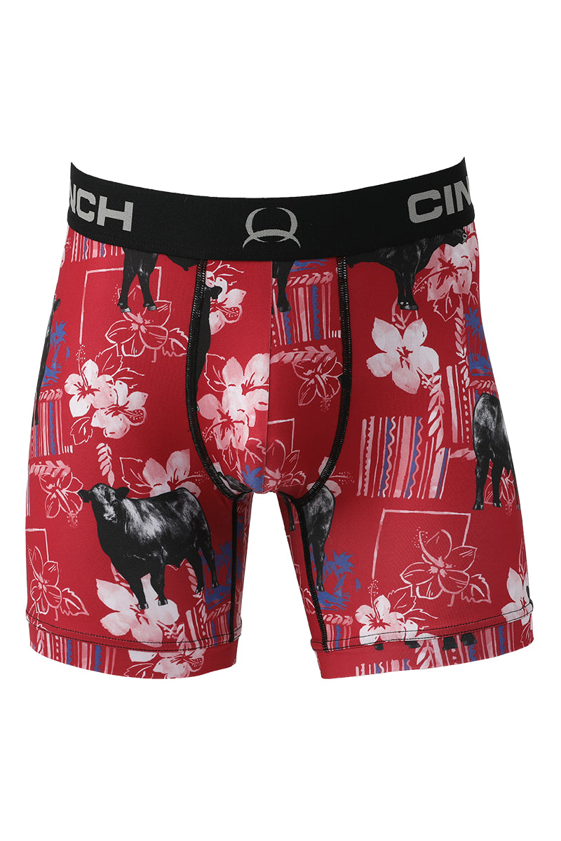 CINCH Men's 6" Red Angus Boxer Briefs