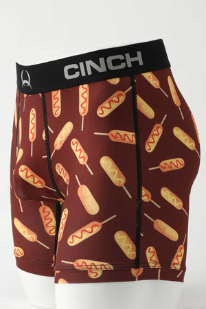 CINCH Men's 9" Burgundy Corn Dog Boxer Briefs