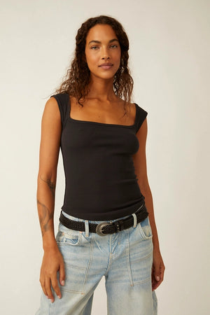FREE PEOPLE Black Hummingbird Tee