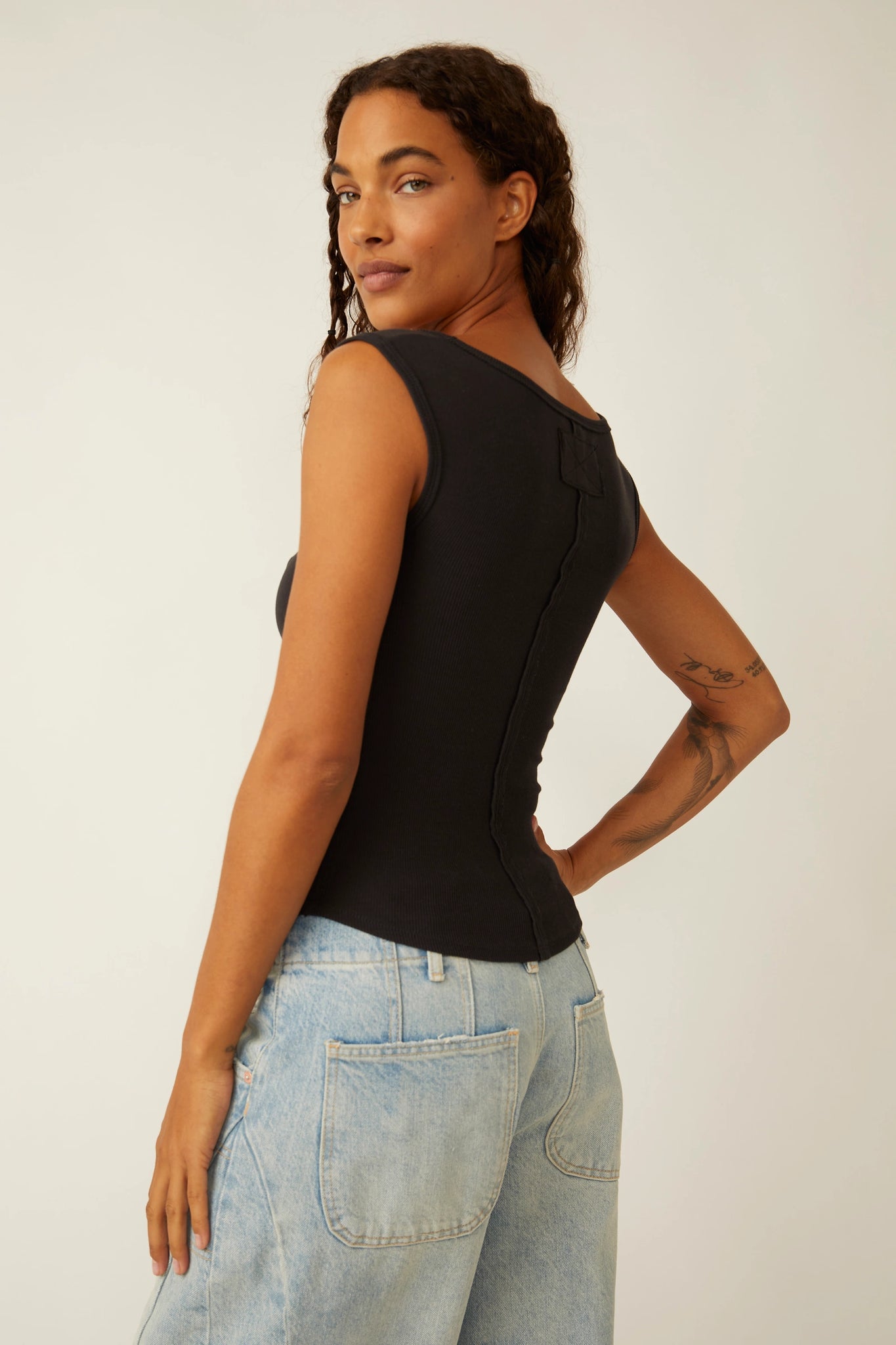FREE PEOPLE Black Hummingbird Tee