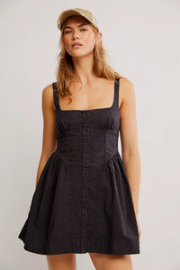FREE PEOPLE Astrid Oxford Black Mini Dress